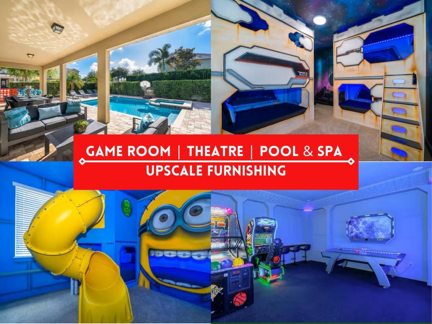 Epic Family Fun! Games & Theme Room, Pool - Encore Resort, Near Disney Orlando Eksteriør billede